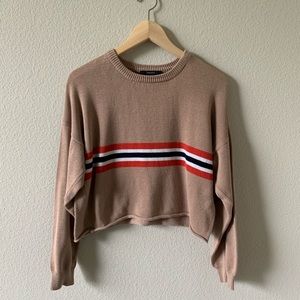 Forever 21 Cropped Sweater with Stripe